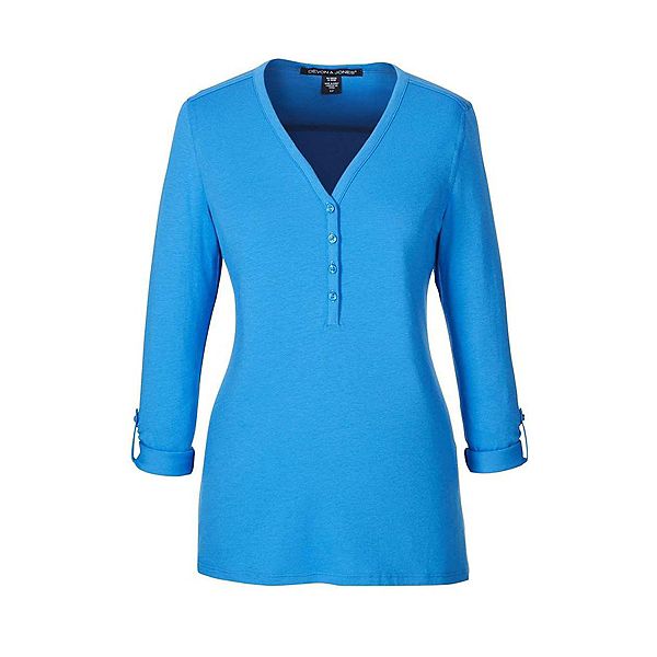 

Женский трикотажный топ с Y-образной планкой и съемными рукавами Devon & Jones, French Blue