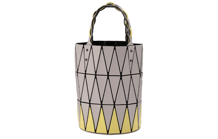 

ISSEY MIYAKE Сумка-корзина из поливинилхлоридной смолы, цилиндрическая сумка, обычная женская, светло-серая и желтая