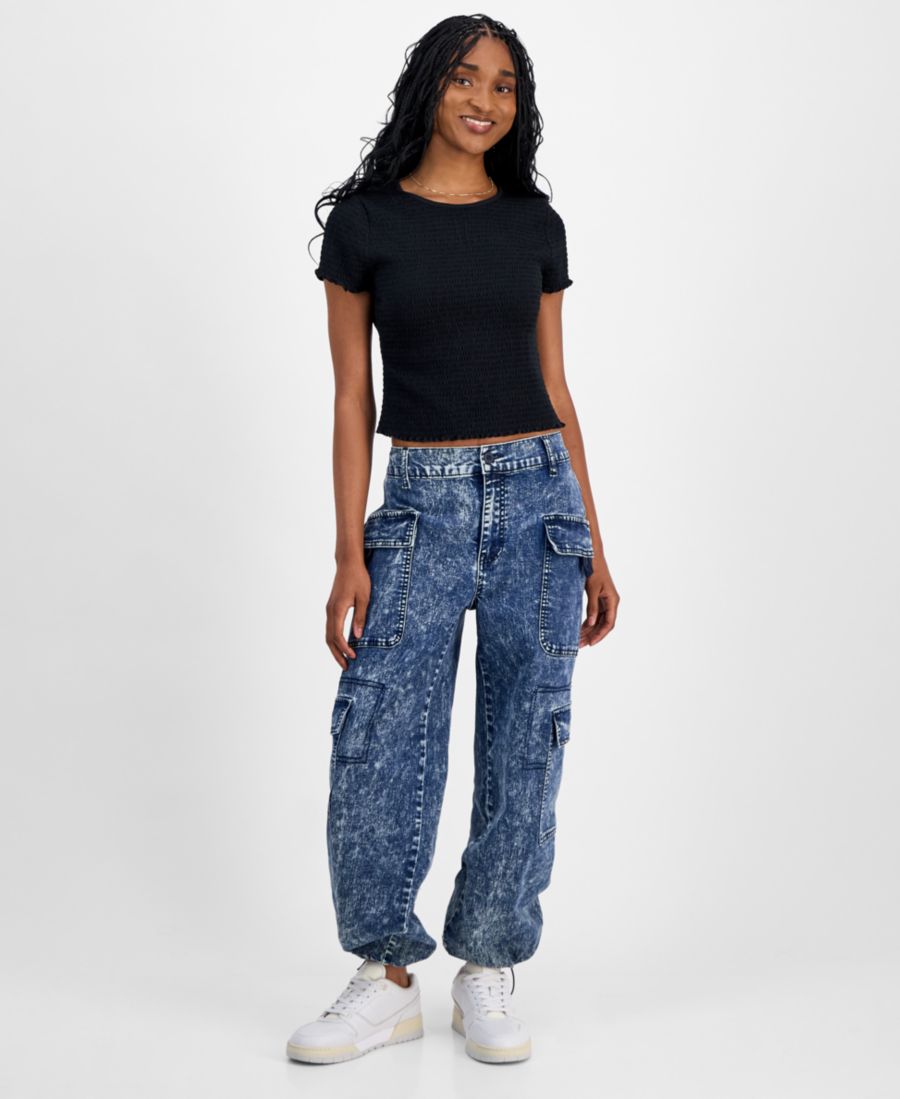 

Детские джинсы-джоггеры карго Madden Girl, Dark Blue Acid