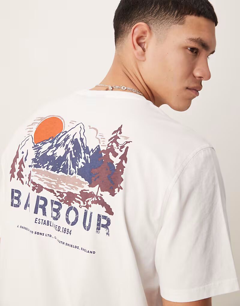 

Футболка свободного кроя Barbour Perham белого цвета