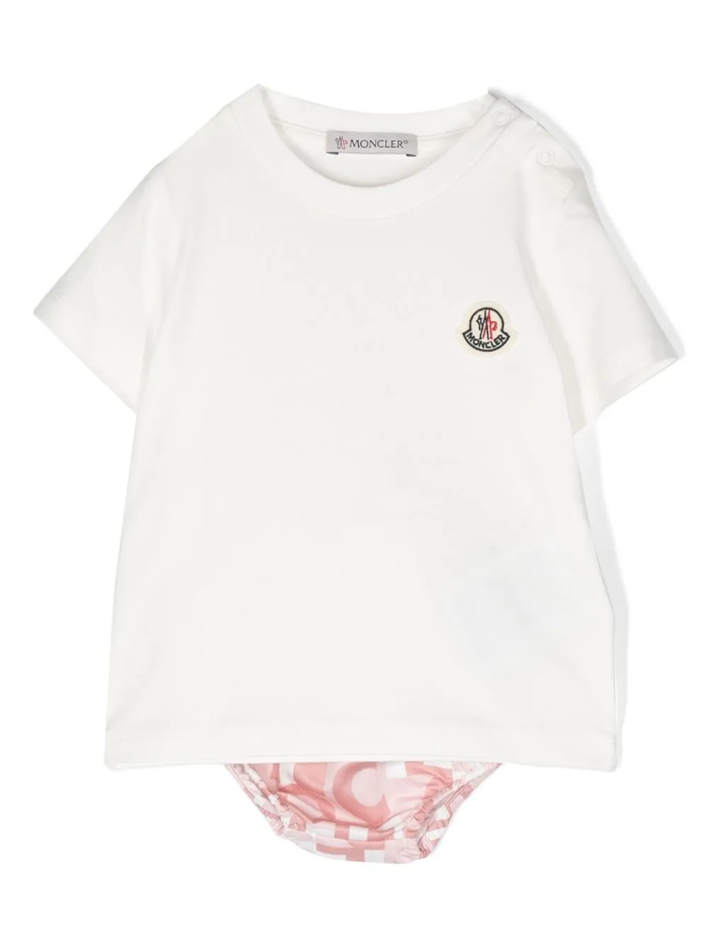 

Комплект из топа и блумеров с монограммой Moncler Enfant, белый