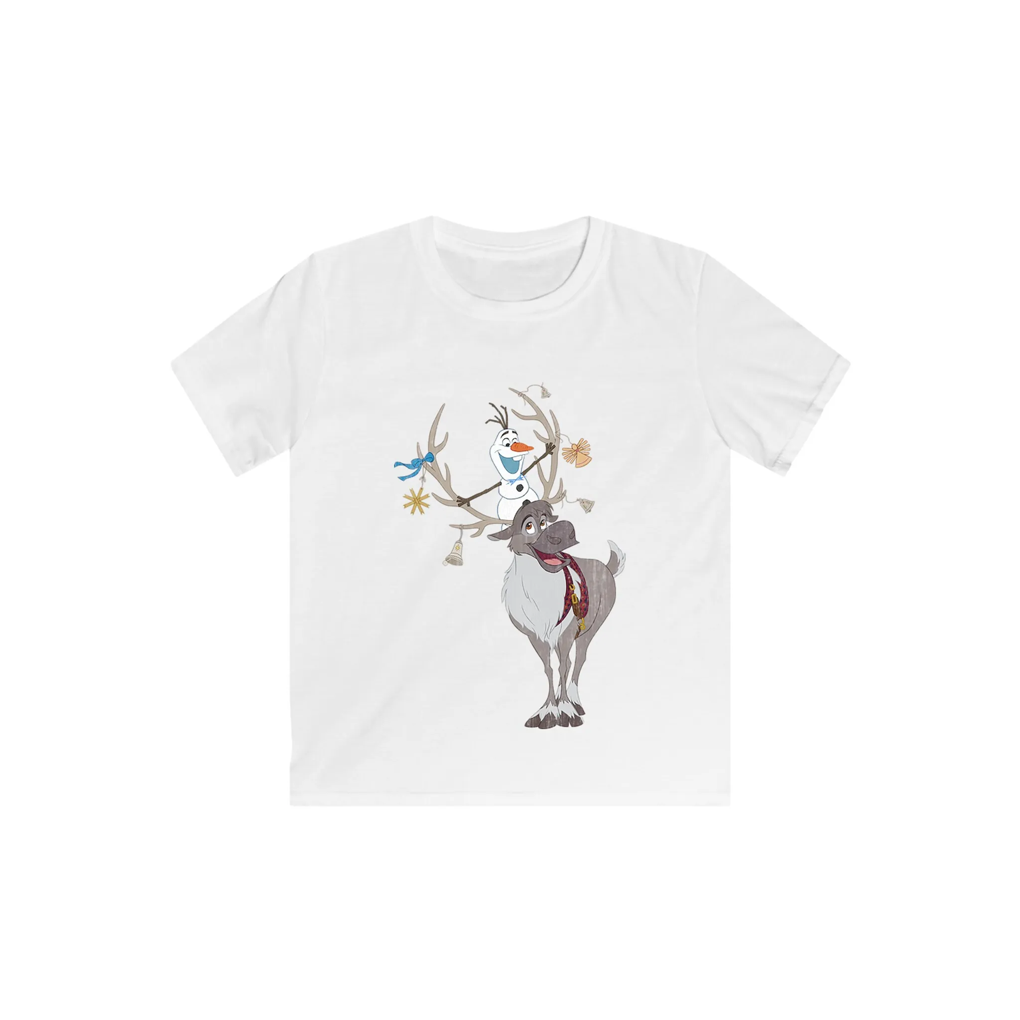 

F4NT4STIC Футболка "Disney Frozen Sven and Olaf Christmas", принт, белый