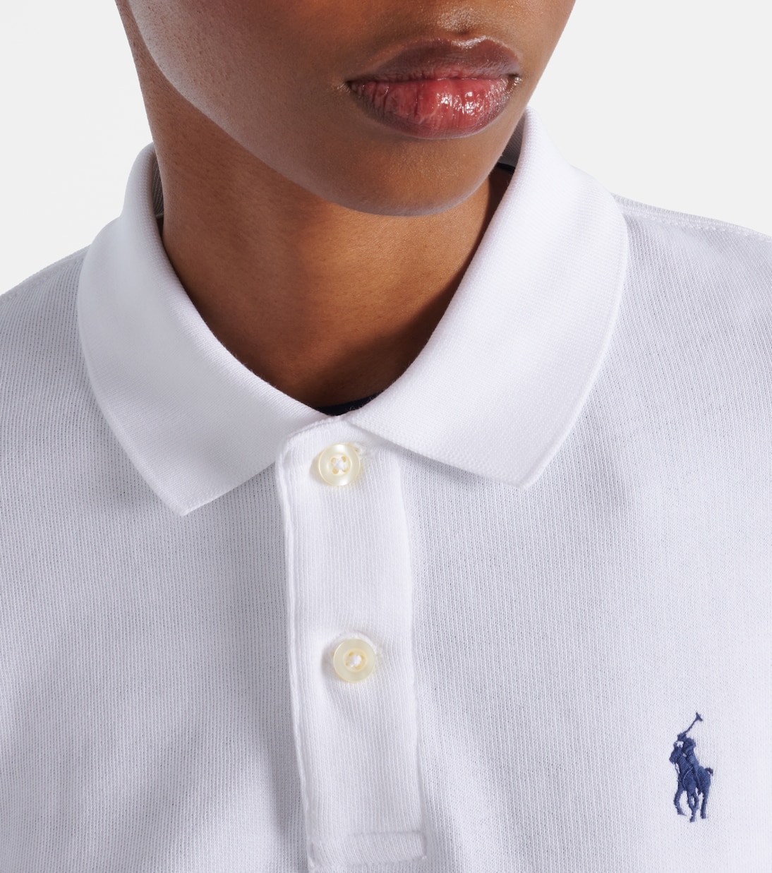 Свитер-поло из хлопковой смеси Polo Ralph Lauren, белый — фото 4