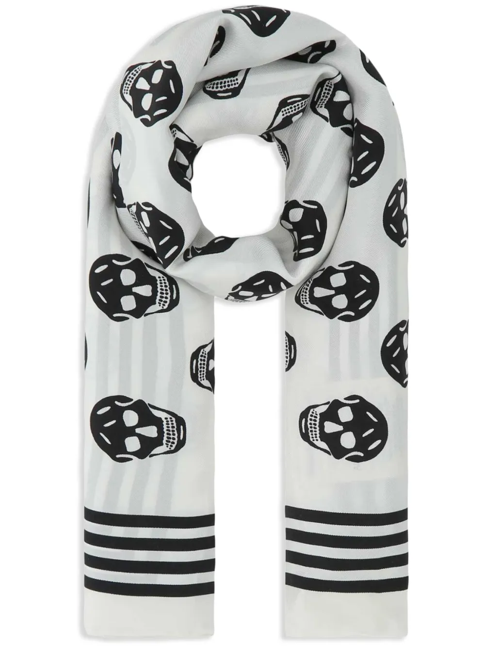 

Шарф с принтом Biker Skull Alexander McQueen, белый
