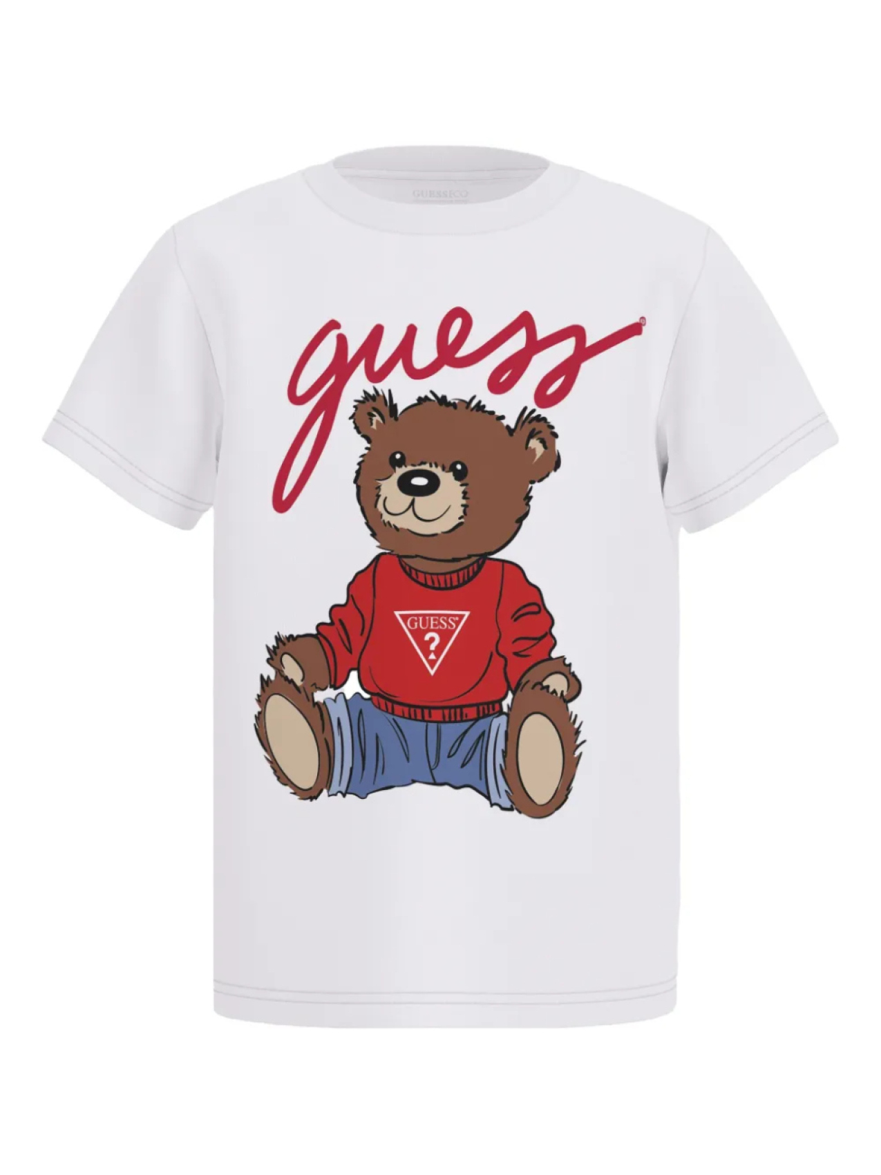

Футболка с принтом плюшевого мишки для детей Guess Kids, белый