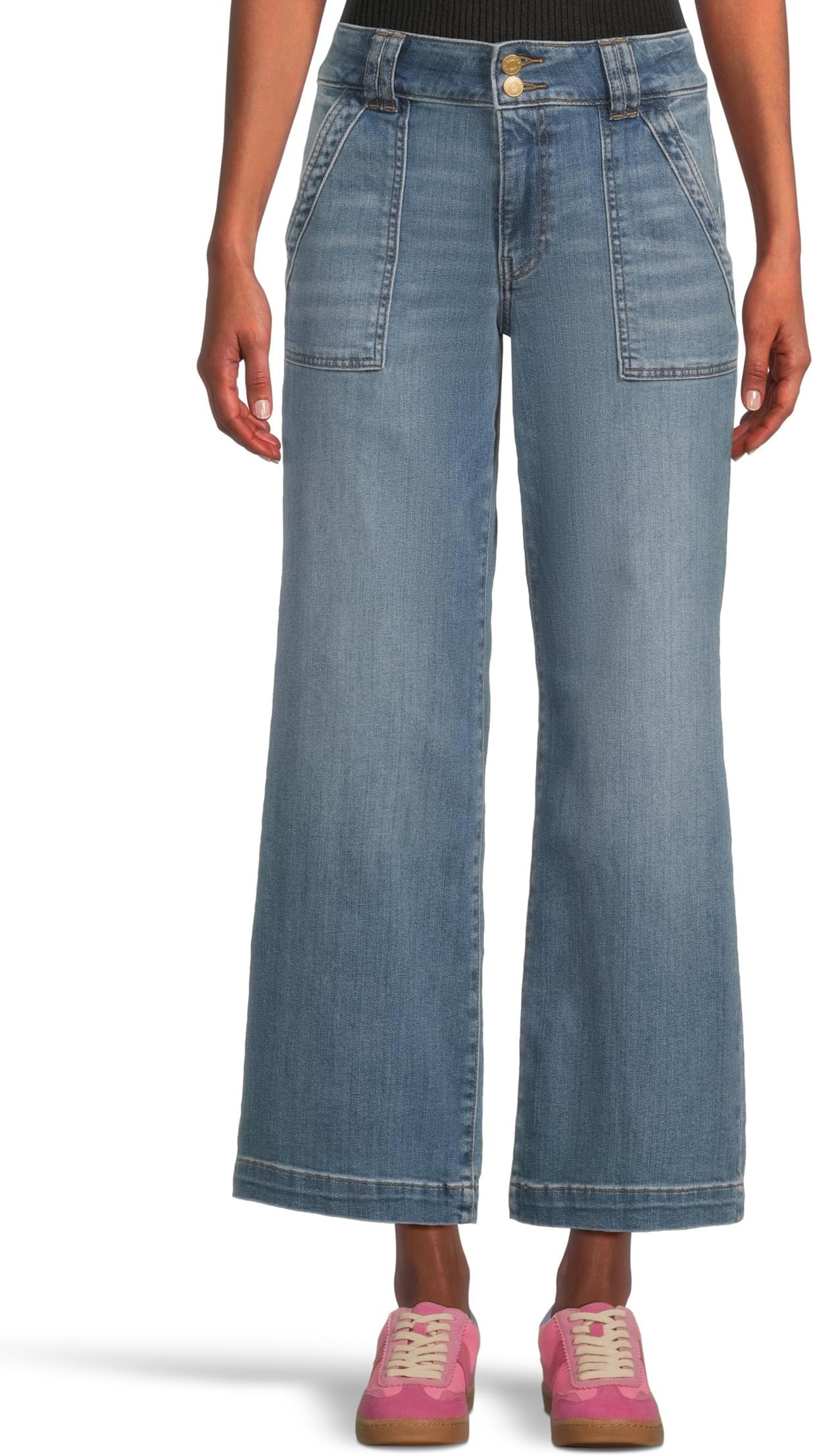 

Джинсы KUT from the Kloth Petite Jodi High Rise Straight Leg -pork Chop Front Pockets, цвет Ahead