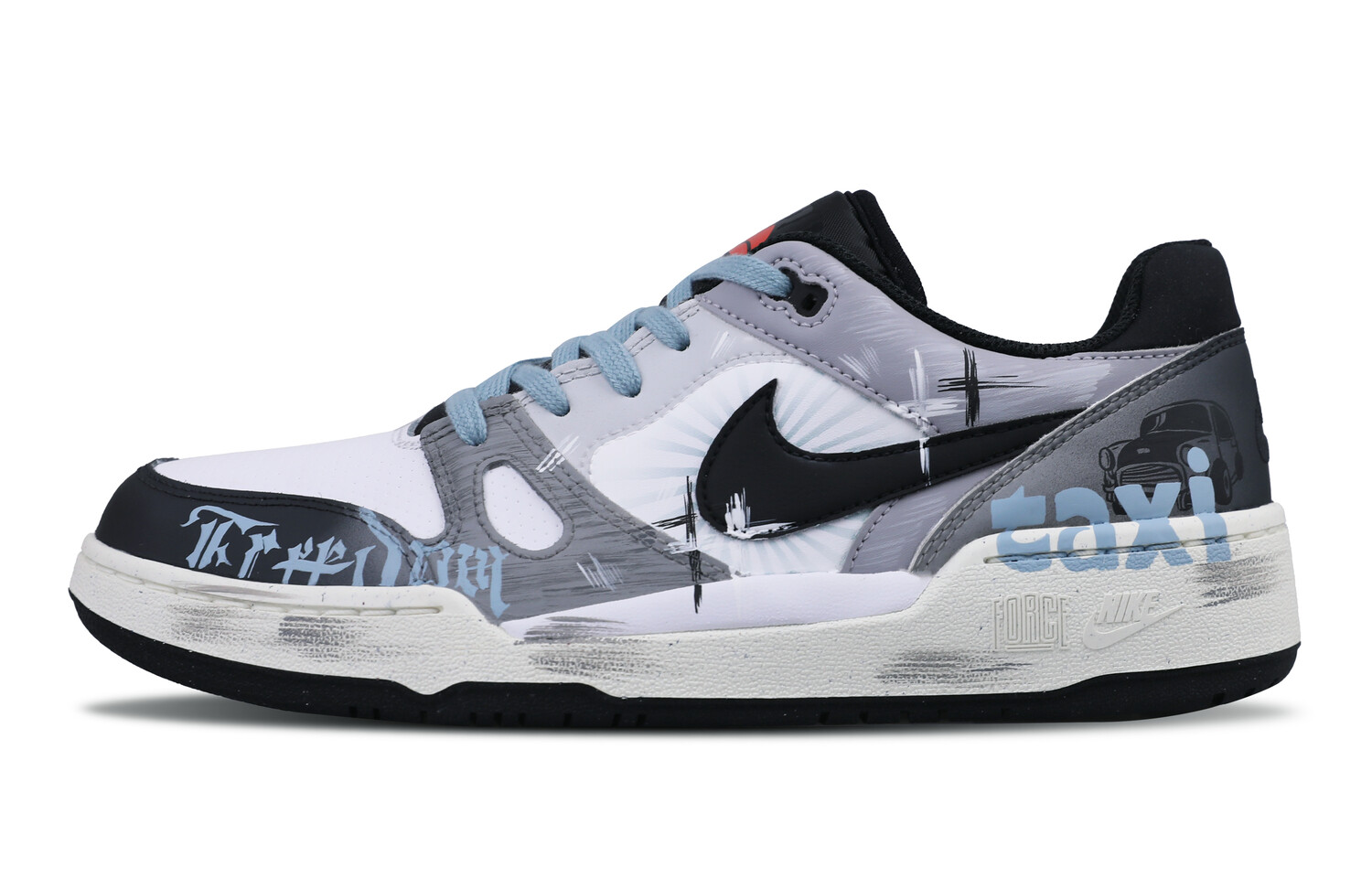 

Кроссовки Nike Full Force Skateboarding Shoes Men Low-top Black, серый
