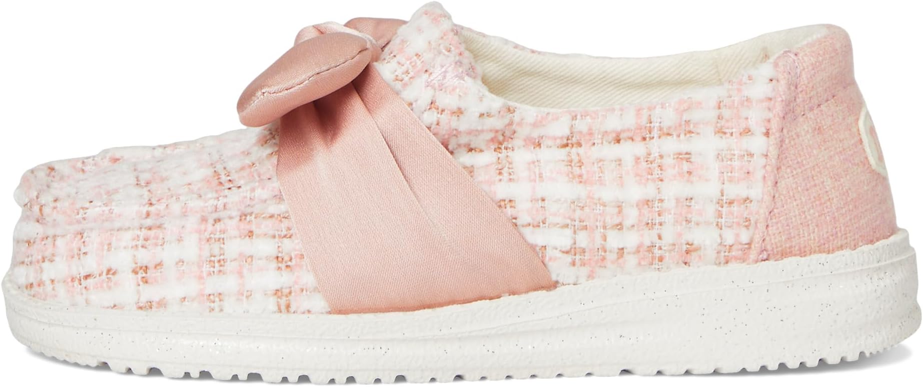 Лоферы Hey Dude Kids Women's Wendy Bow Tweed, Pale Pink — фото 4