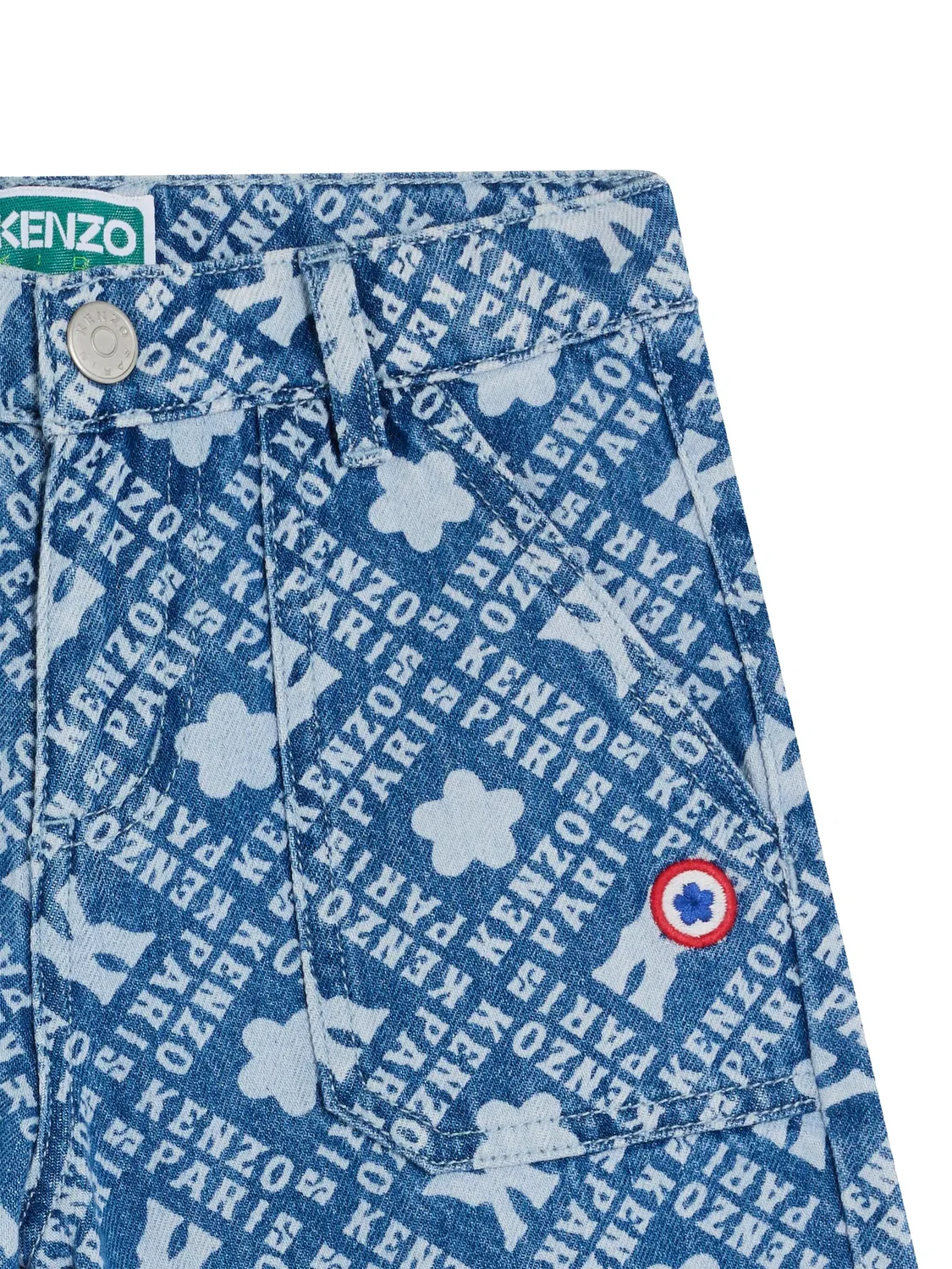 Джинсовые шорты с принтом Kenzo Kids — фото 3