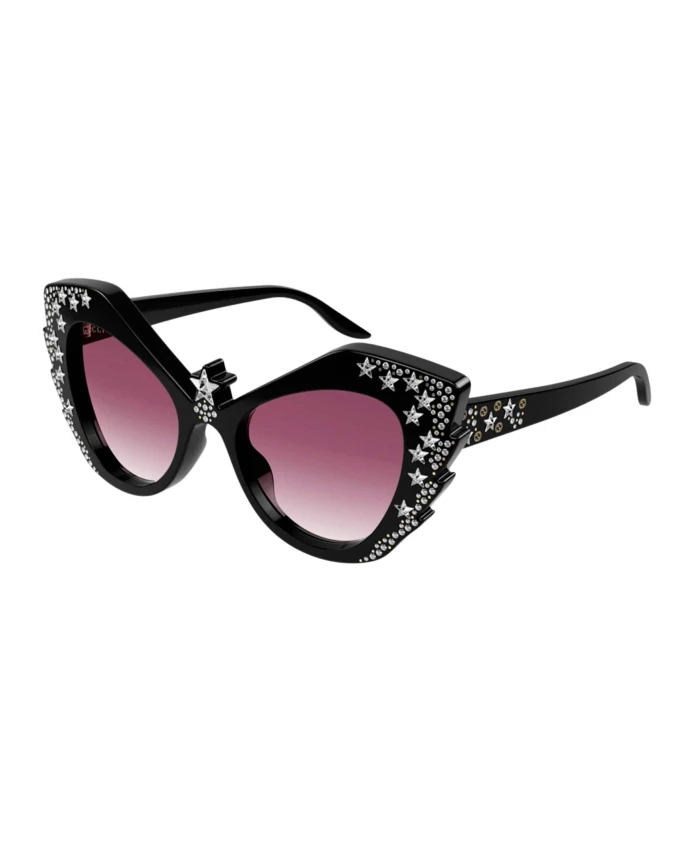 

Большие солнцезащитные очки Swarovski «кошачий глаз» Gucci, черный