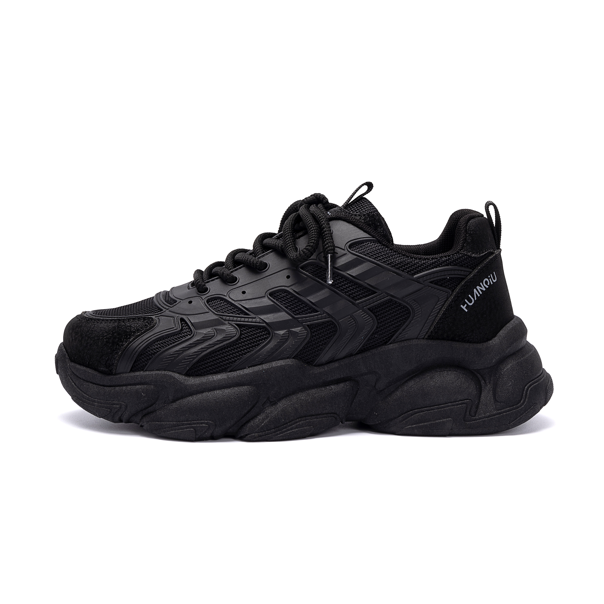 

HUANQIU Кроссовки Height Increasing Slip Resistant Low top Chunky Sneakers Men's Black
