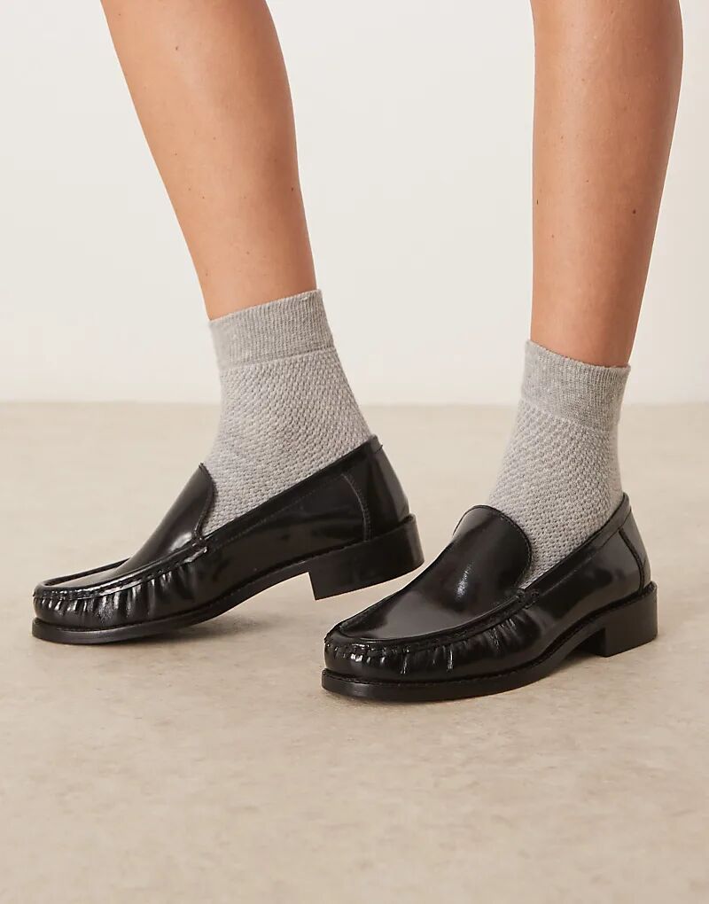 Премиальные лоферы ASOS DESIGN Marcel из черной кожи