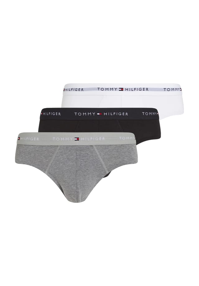 

Фирменные хлопковые трусы Essentials комплект из 3 пар пояс с логотипом Tommy Hilfiger, мультиколор