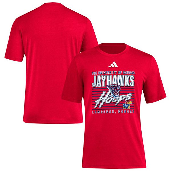 

Мужская красная футболка kansas jayhawks locker swish tri-blend Adidas