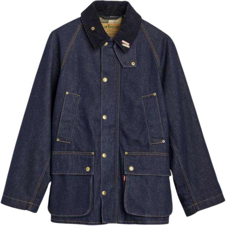 

Левис x Барбур коллекция осень-зима 25 куртка мужская Levis, темно-синий