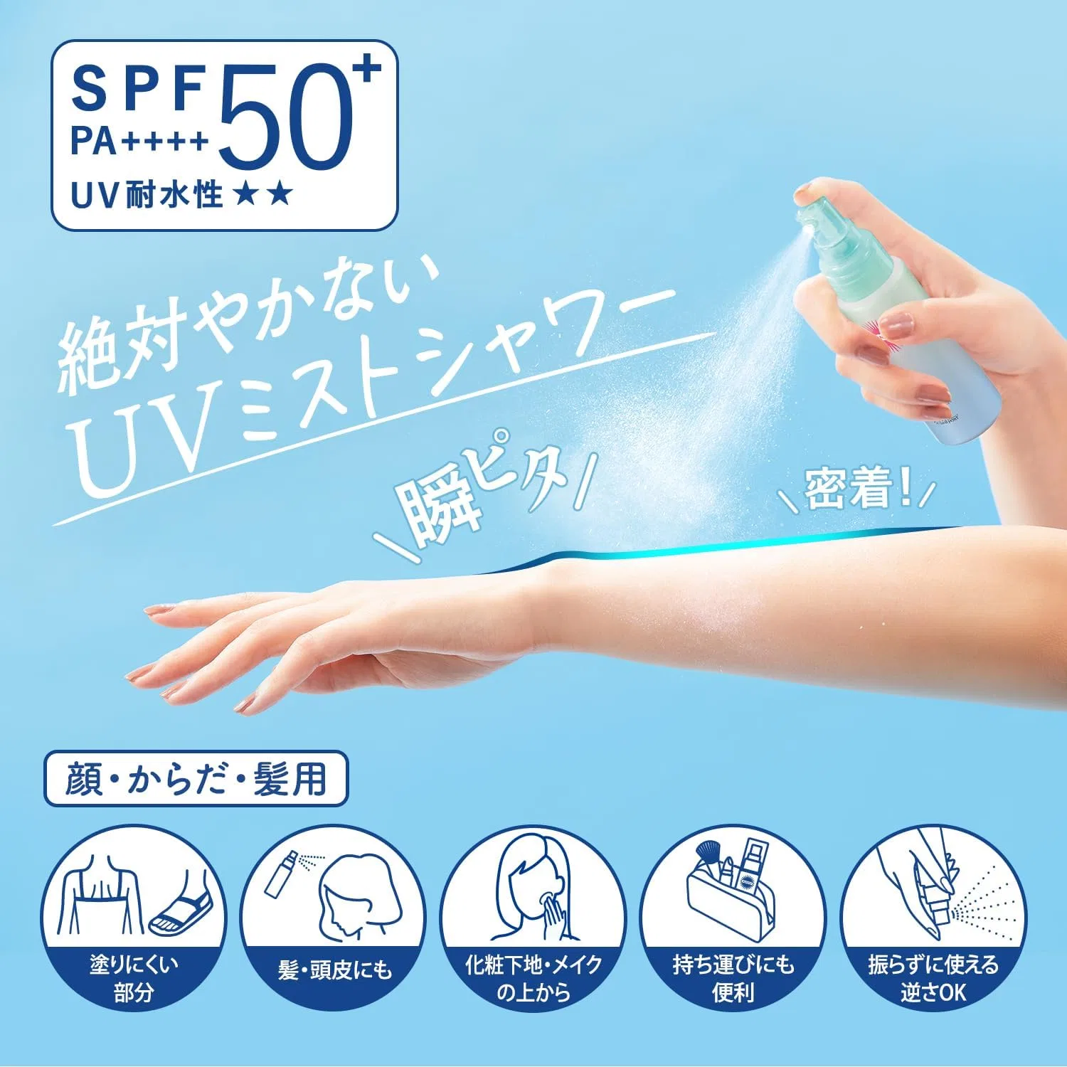 Солнцезащитный спрей Suncut SPF50+ PA+++ 60 мл прозрачный — фото 3