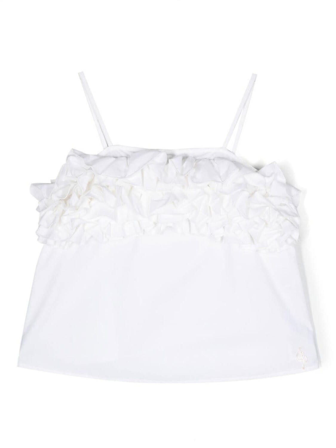 

Miss Blumarine футболка на тонких бретелях с оборками, белый
