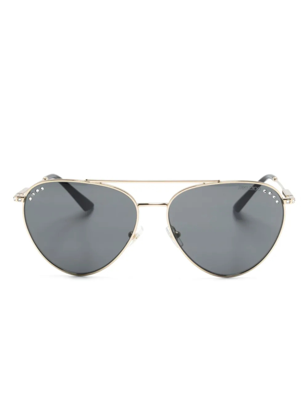 

Jimmy Choo Eyewear солнцезащитные очки-пилоты с кристаллами, золотой