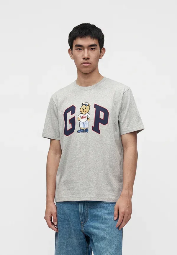 Футболка с принтом Brannan logo tee Gap, серый