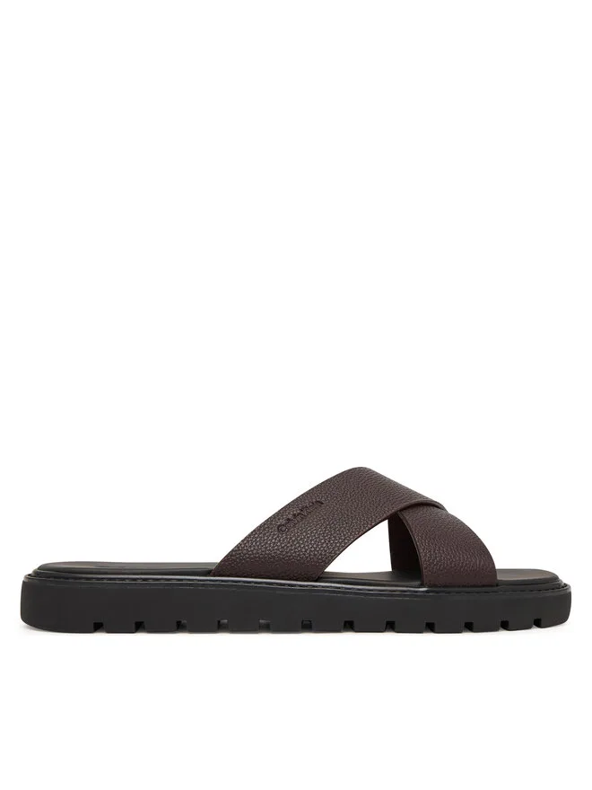 Calvin Klein Мюли квадратной формы, сандалии Xcross Lth HM0HM02235, коричневые