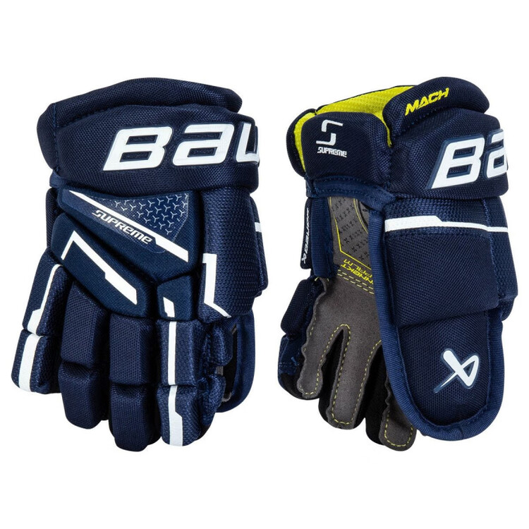 

BAUER 23 новые хоккейные перчатки Mach, детская экипировка для юниоров, модель Elite, 8 дюймов, цвет navy blue