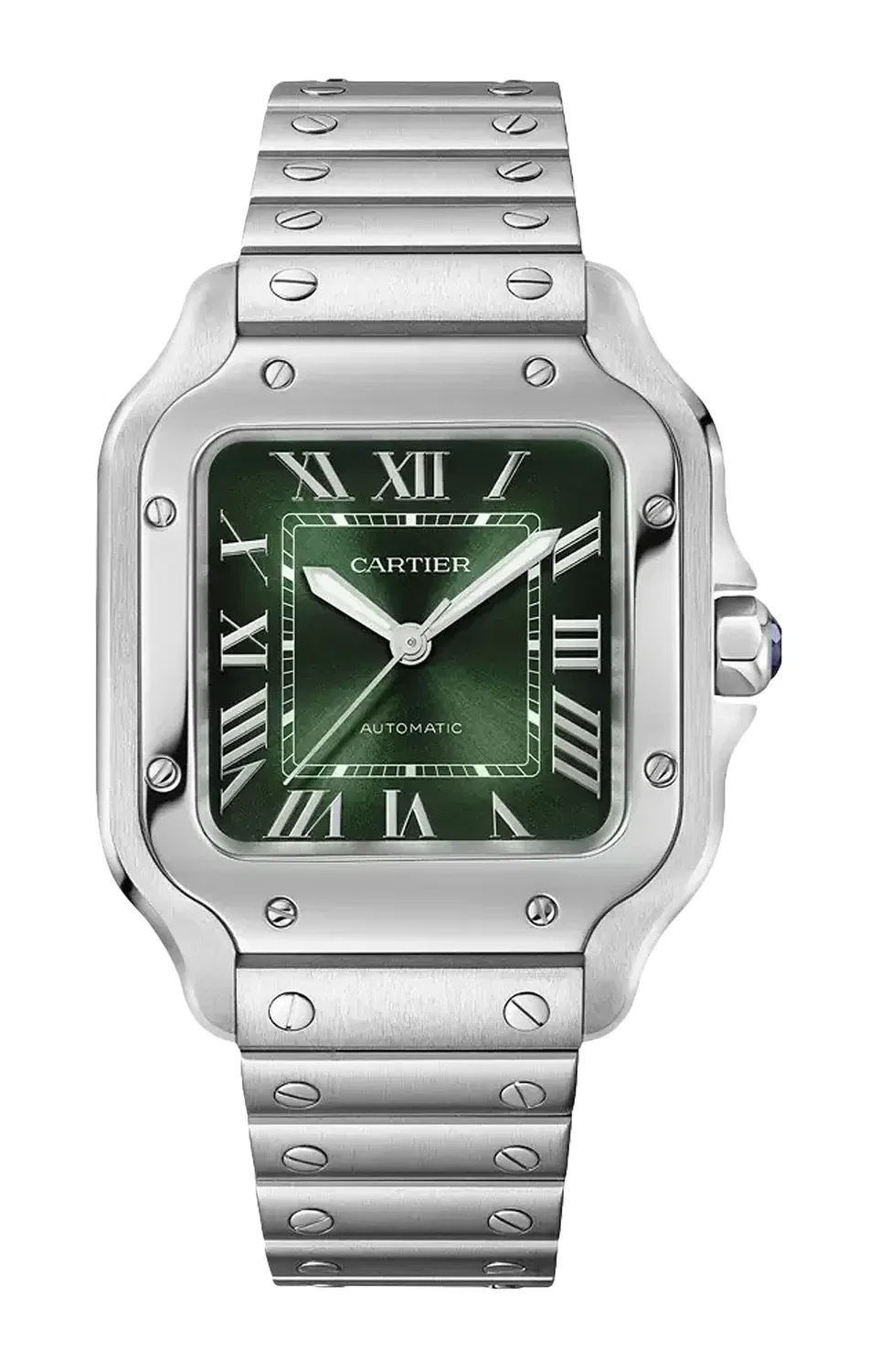 SANTOS DE CARTIER, средняя модель, сталь, автоматические - WSSA0061, серебряный