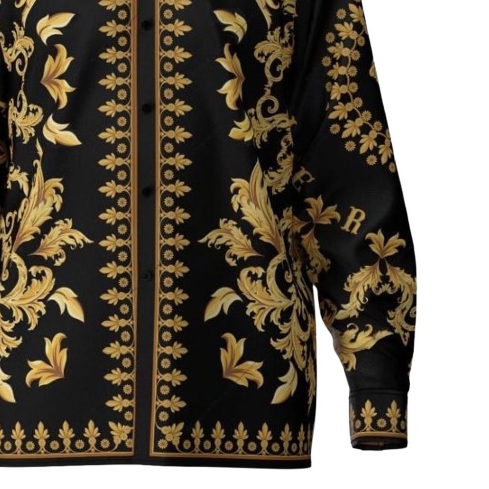 Versace Рубашки мужские Черные с лацканами Средней высоты Другие — фото 3