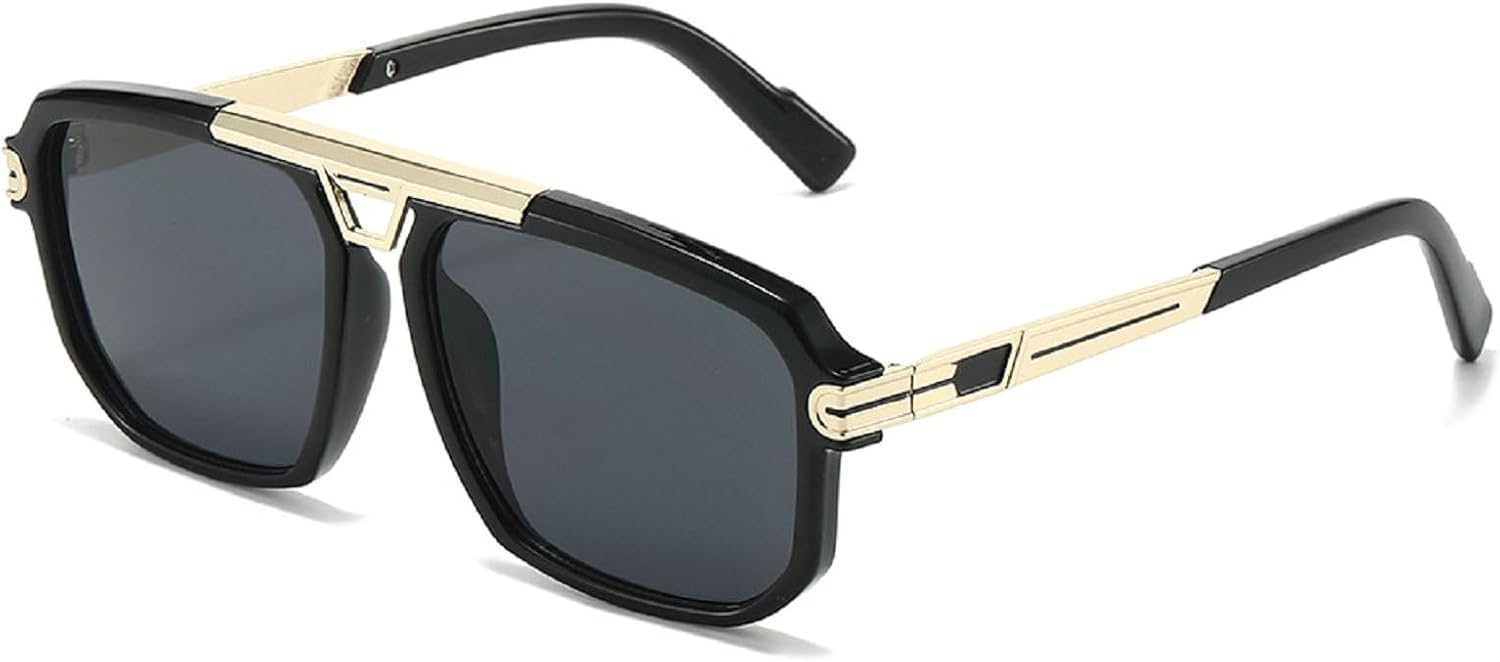 

Популярные модные квадратные мужские солнцезащитные очки-пилот в стиле ретро 70-х, дизайнерские, с прозрачными градиентными линзами, защита от УФ-излучения UV400, женские солнцезащитные очки в стиле панк mincl, Black