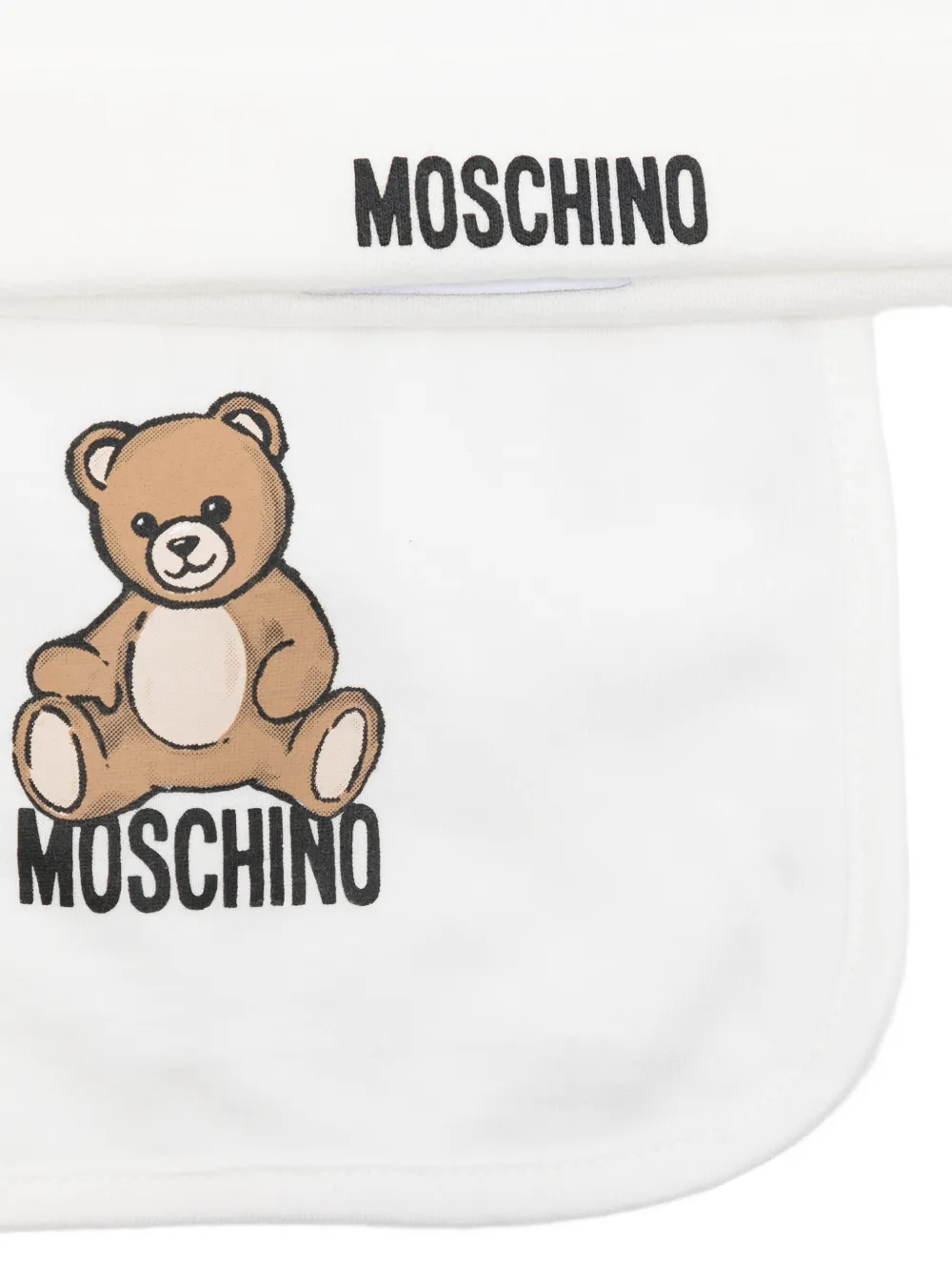 Комплект из шапки и нагрудника с логотипом Moschino Kids, белый — фото 2