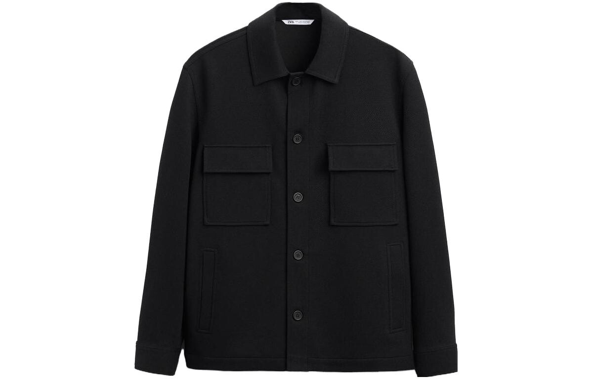 

Рубашка мужская черная Zara, черный