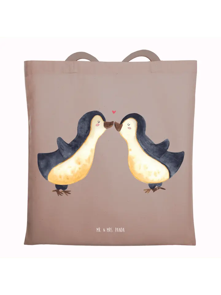 

Сумка для переноски Mr & Mrs Panda Pinguin Liebe ohne Spruch, пастельно-коричневый