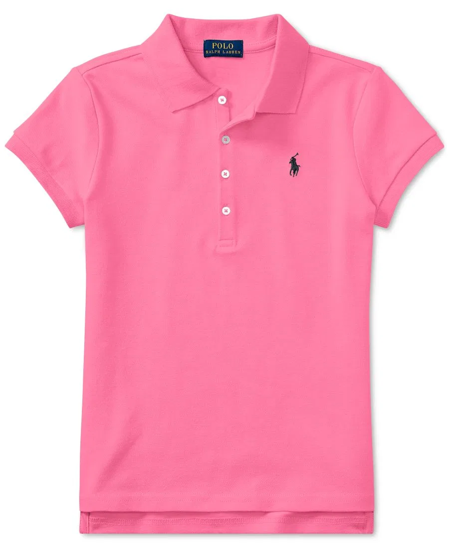 Сетчатые поло для малышек, девочек младшего и старшего возраста Polo Ralph Lauren, розовый