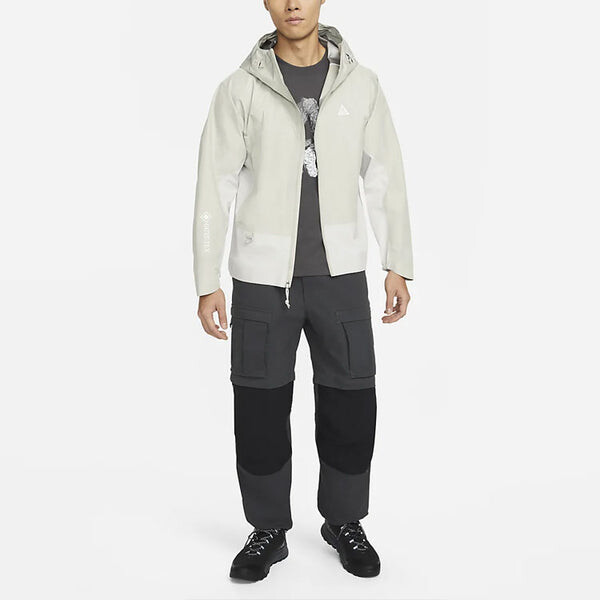 Куртка Men's Nike Casual Waterproof Hooded Long Sleeves Jacket Light Gray, серый — фото 3