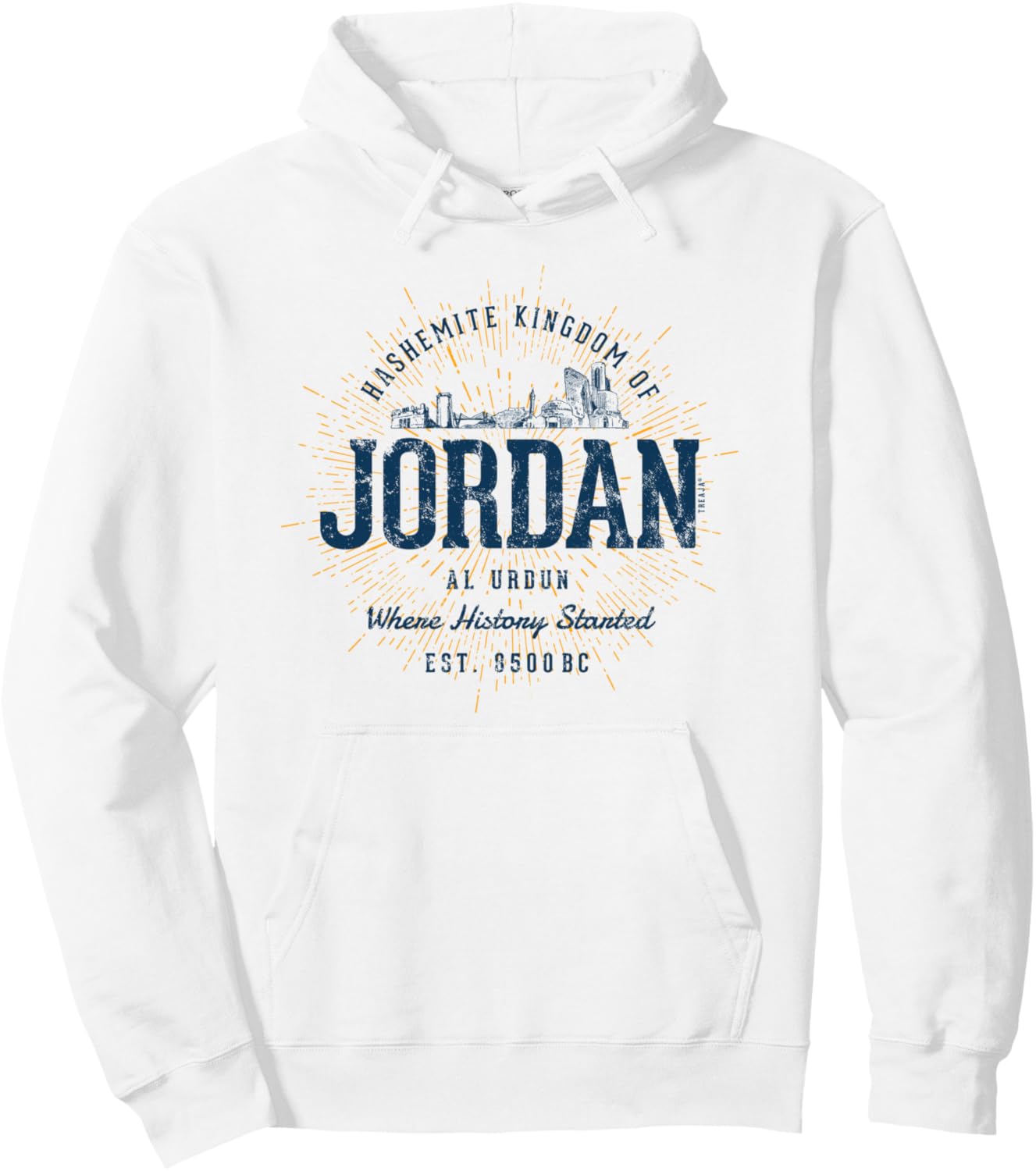 

Худи Jordan в стиле ретро, винтажное, серое Jordanian Souvenirs By Treaja