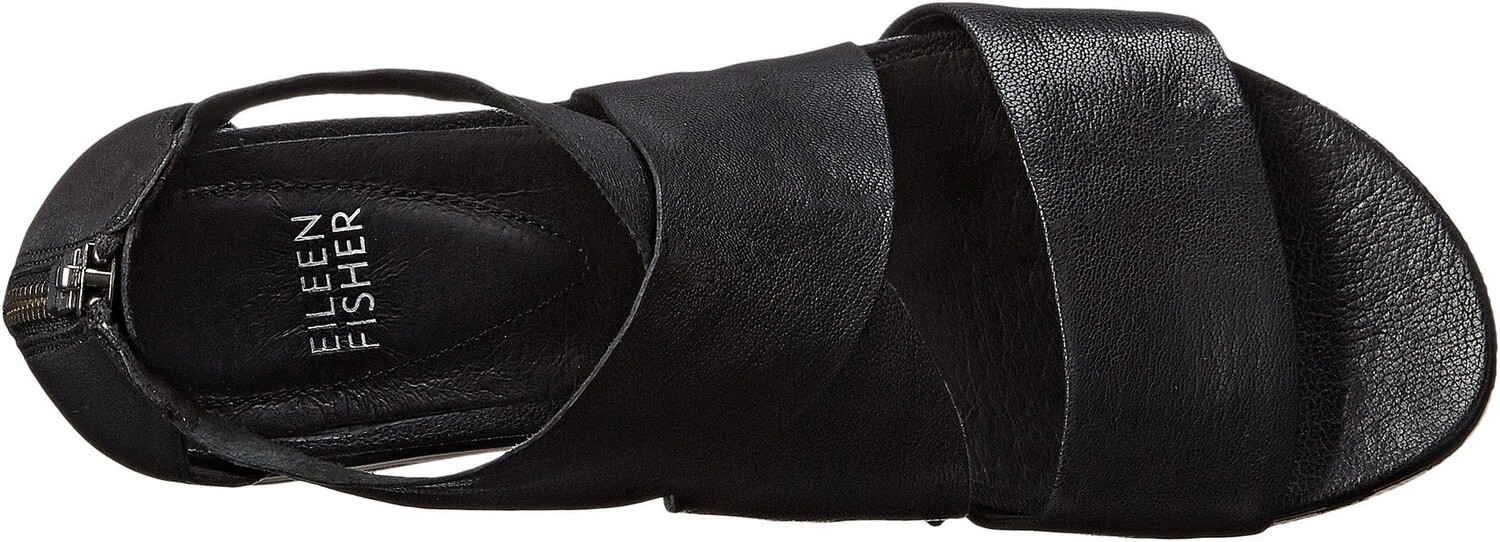 Сандалии на плоской подошве Sport Eileen Fisher, цвет Black Tumbled Leather — фото 2