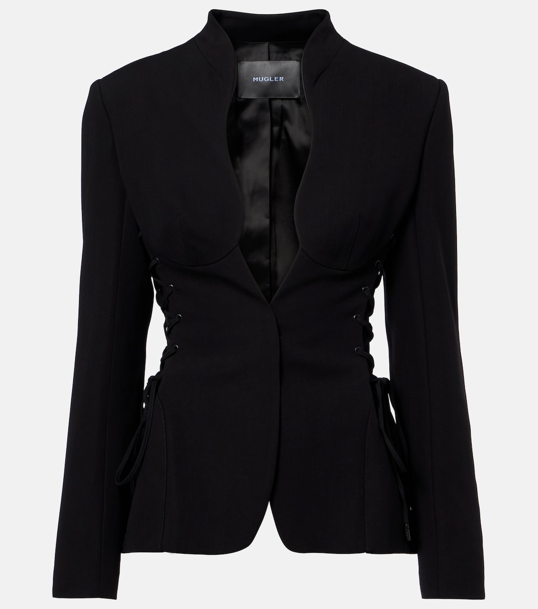 

Однобортный блейзер Mugler, черный