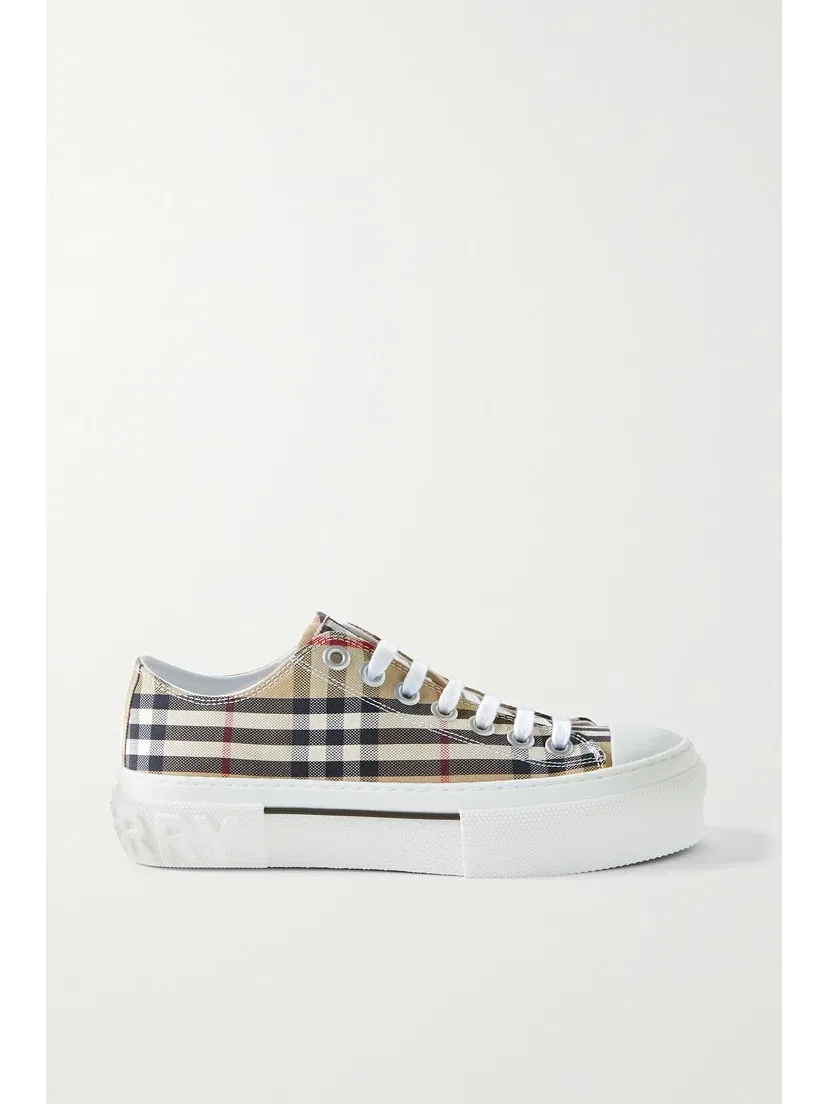 Кеды из клетчатого канваса BURBERRY, бежевый