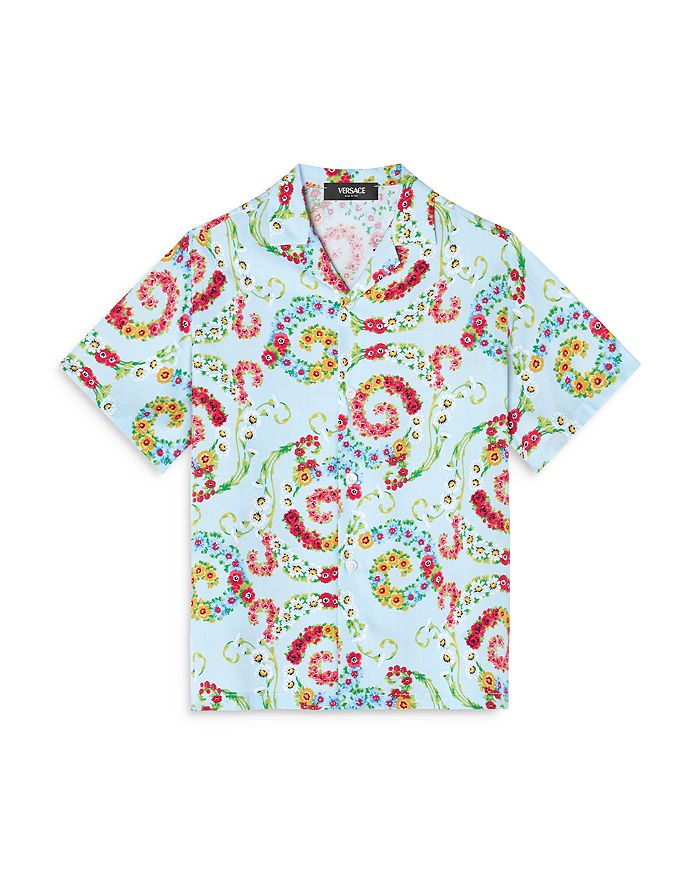 

Рубашка для мальчиков Giavanese Floral Barocco Camp - Little Kid, Big Kid Versace, синий