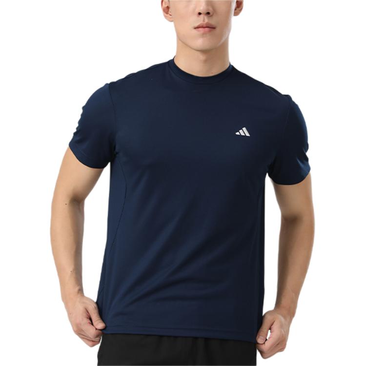 Adidas Мужская футболка с коротким рукавом и круглым вырезом Navy Blue — фото 4