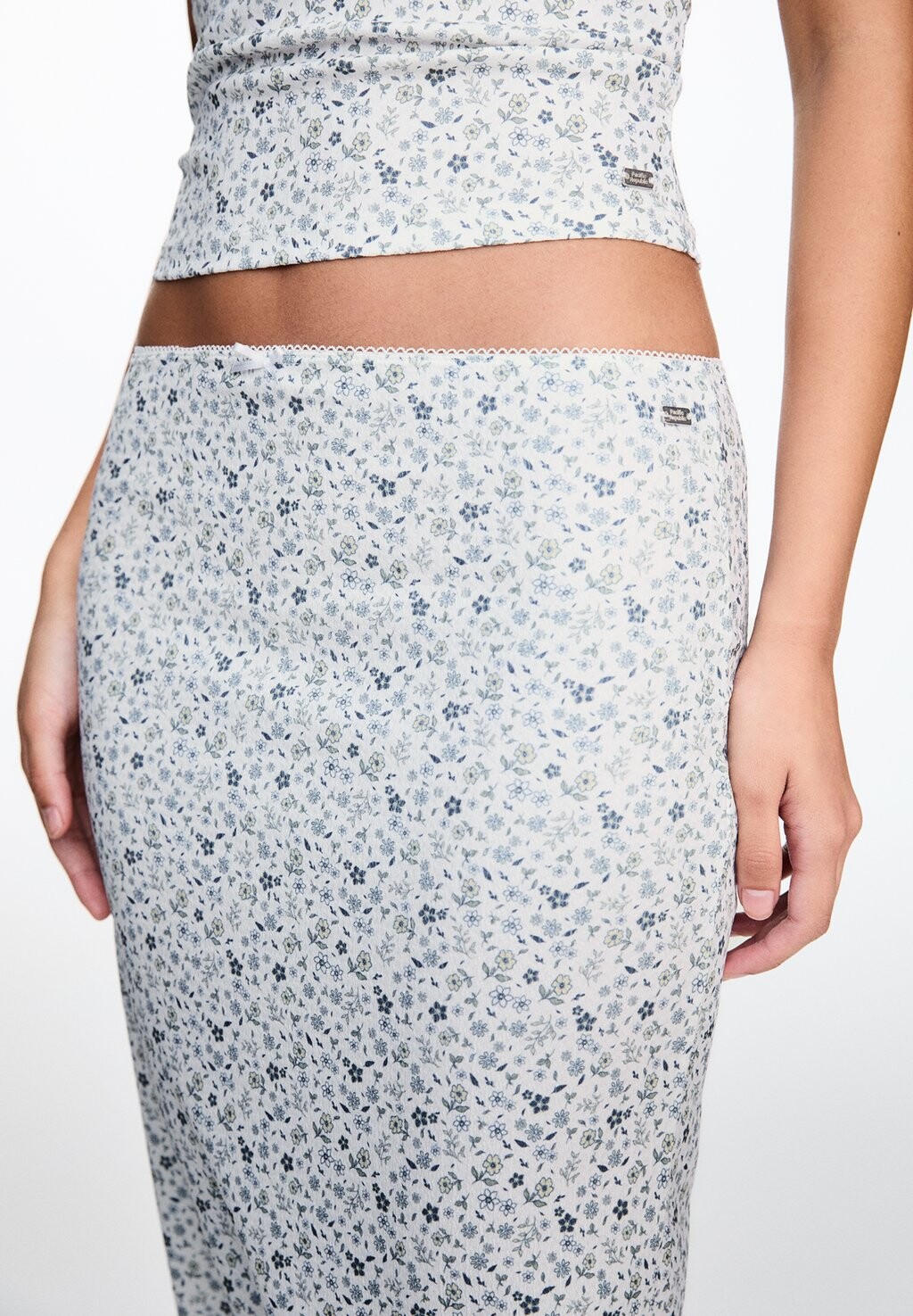 

Юбка макси PULL&BEAR, белый