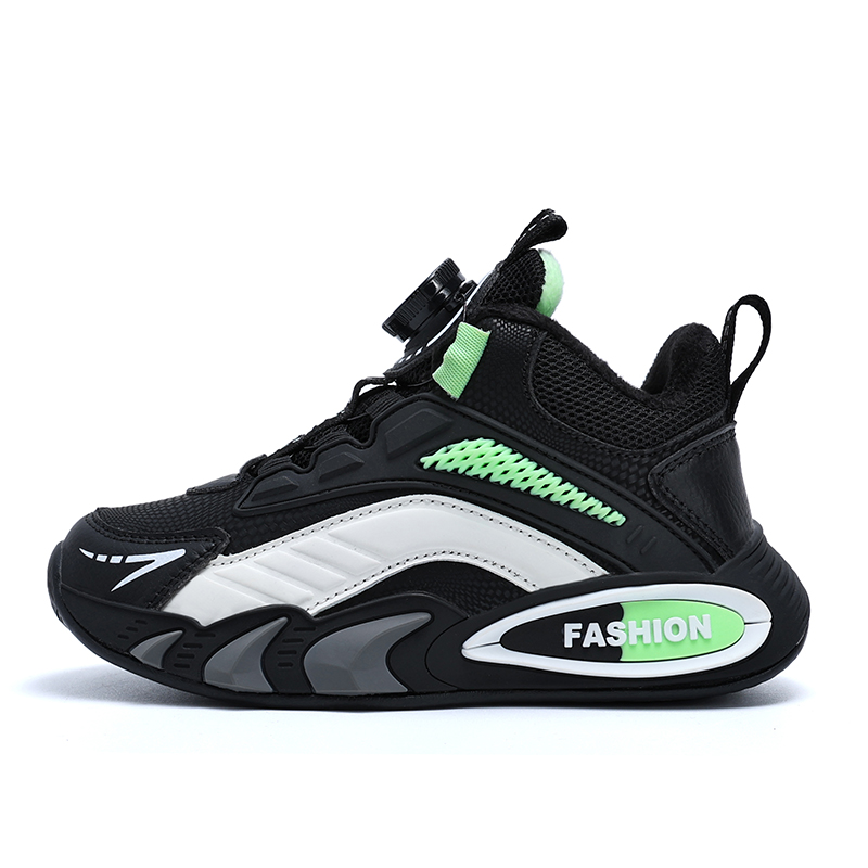 

Детские кроссовки для бега Mid top с термостойкостью и устойчивостью к истиранию ROBINHOOD, черный neon зеленый