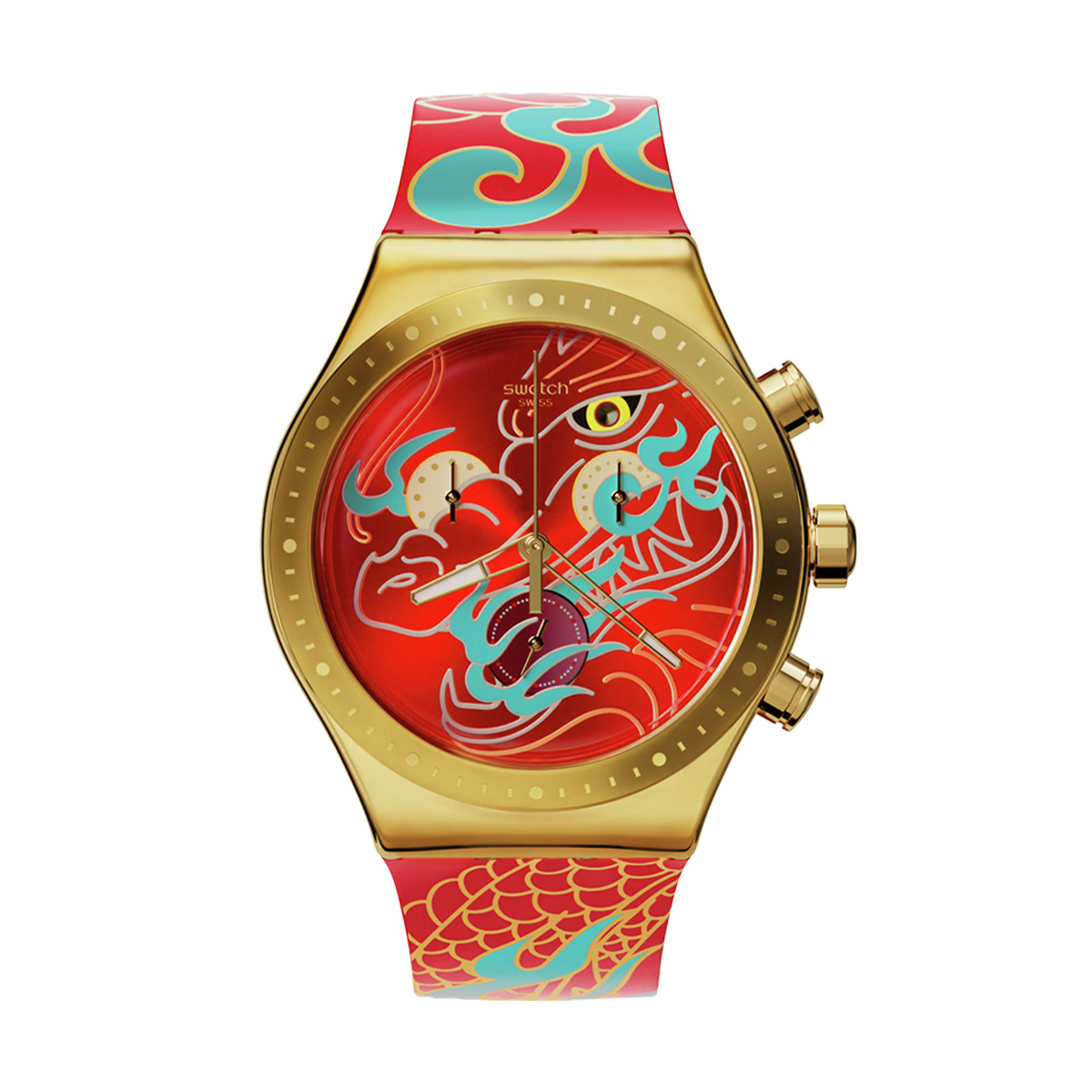 

Унисекс-часы 49 мм красные YVZ100 SWATCH