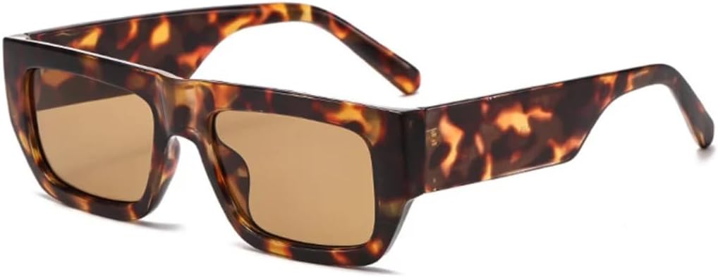 

Солнцезащитные очки с защитой от УФ-излучения UV400 | Маленькая оправа, панк-стиль, яркие линзы | Для женщин и мужчин, для занятий спортом на открытом воздухе и вождения DSVIGF, Leopard-brown