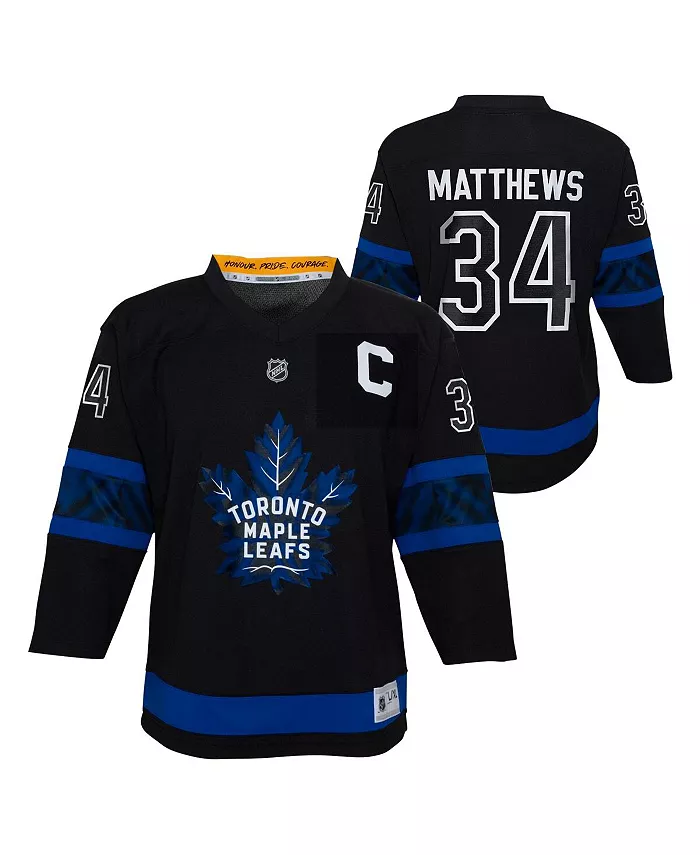 

Детская реплика игровой футболки Auston Matthews Toronto Maple Leaf's, черная Outerstuff