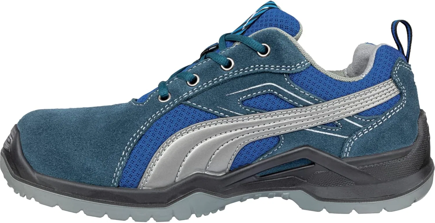 Защитные рабочие ботинки PUMA Safety Omni Low S1P SRC с металлическим носком, дышащие, нескользящие, с защитой от проникновения (мужские), Blue / Silver — фото 2