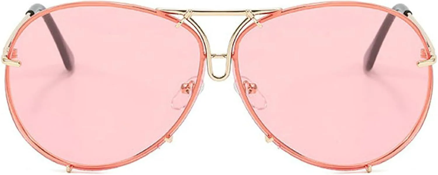 

Солнцезащитные очки Helena Oversized Double Bridges Round Pilot для мужчин, металлические, с градиентным переходом цвета, модные солнцезащитные очки для женщин, C4