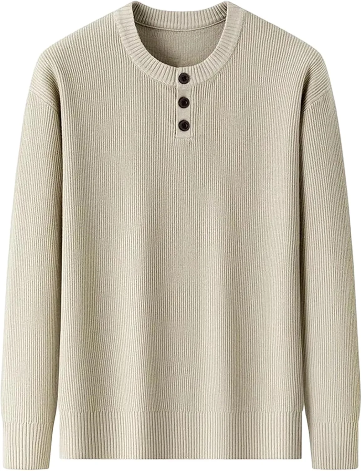 

Мужской пуловер с круглым вырезом и пуговицами