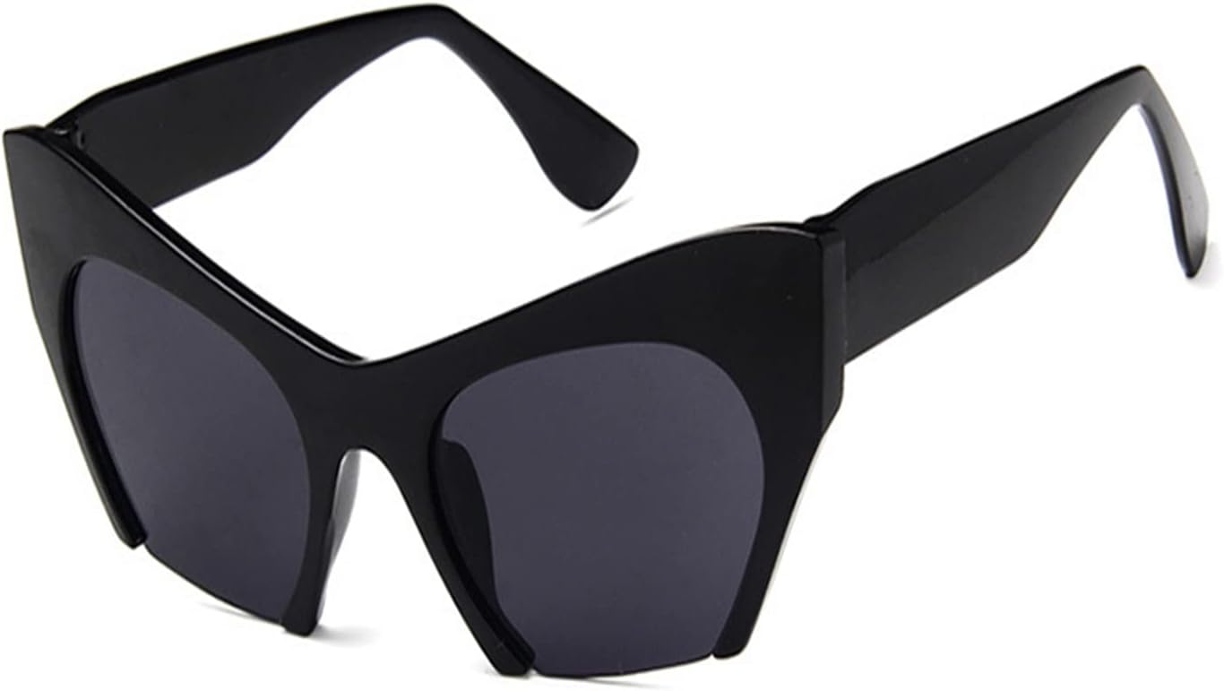 

дизайнерские солнцезащитные очки «кошачий глаз» для женщин, солнцезащитные очки в полуободковой оправе с градиентными линзами, женские очки для активного отдыха с защитой от УФ-излучения UV400 YGDBXHYD, Black Frame Grey