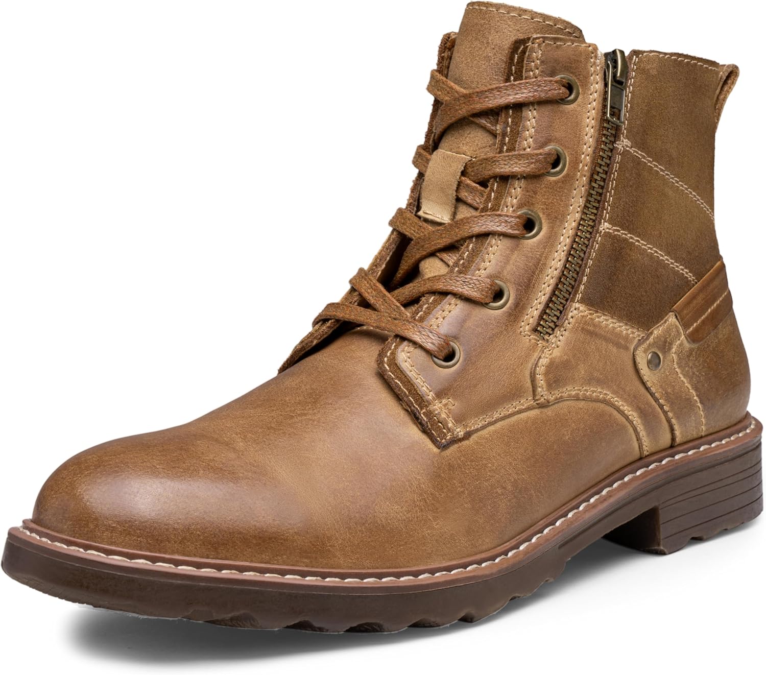 

Мужские ботинки Vostey, мотоциклетные повседневные ботинки с молнией, модные чукка для мужчин, коричневый