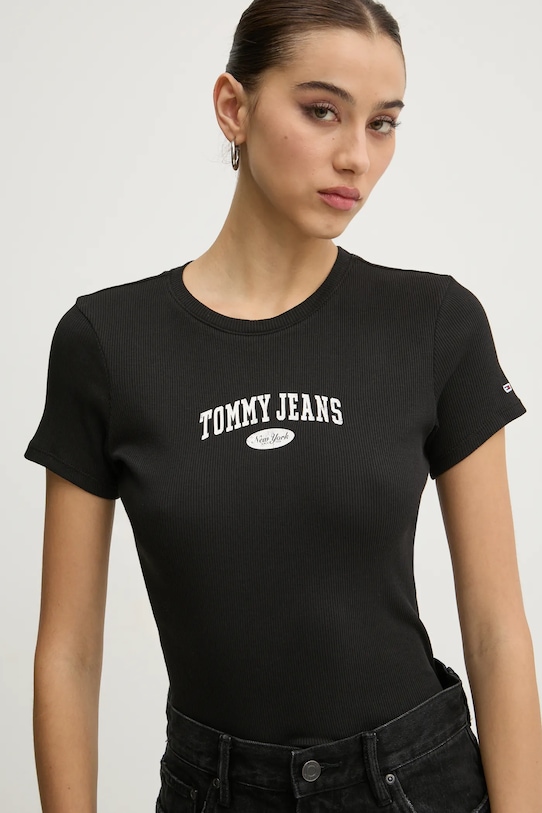 

Хлопковая футболка Tommy Jeans, черный